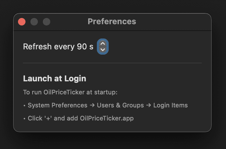 Preferences Screenshot